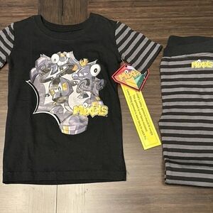 Mixels Kids' Striped Pajama Set Sz 4/5 Vintage NIP